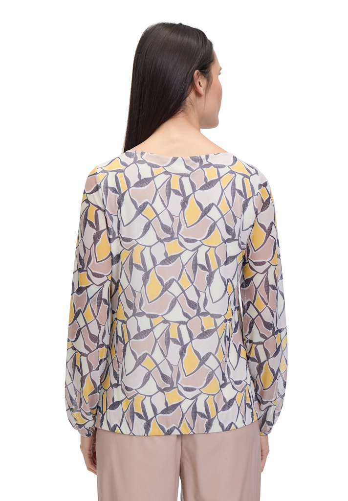 Betty & Co Damen T-Shirts Taupe/Yellow