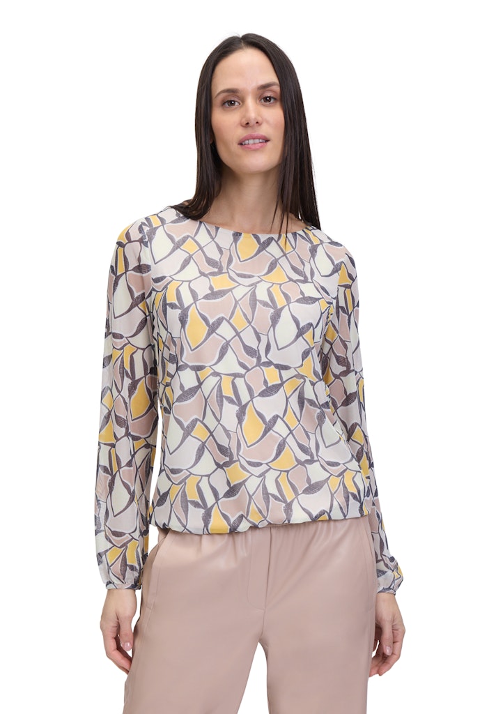 Betty & Co Damen T-Shirts Taupe/Yellow