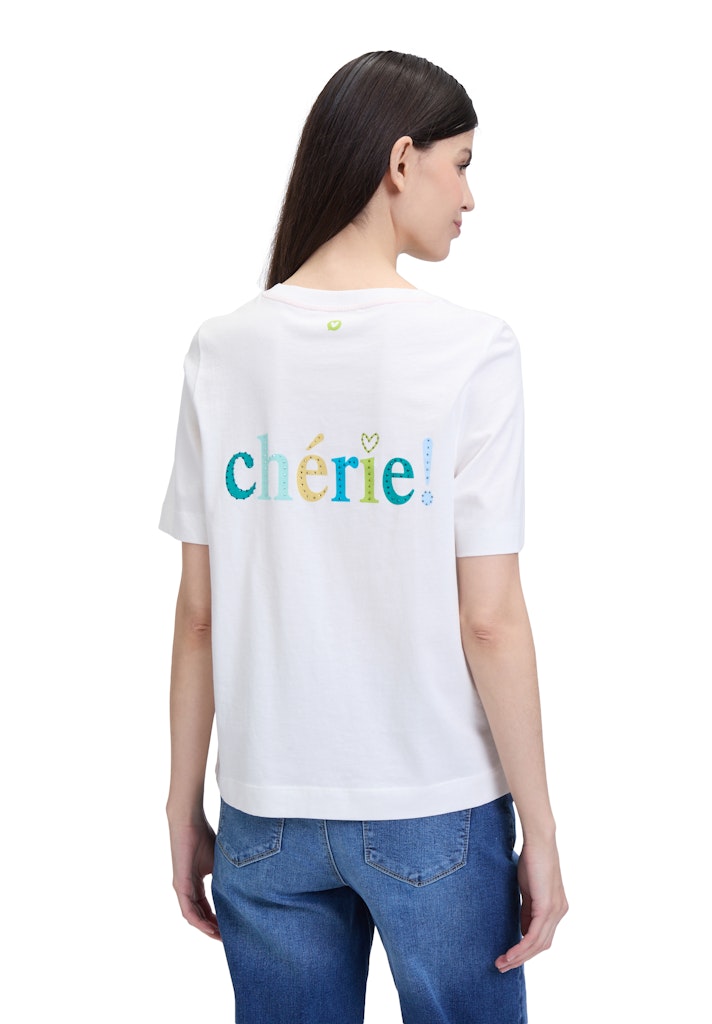 Cartoon Damen T-Shirts Patch Cream/Pin