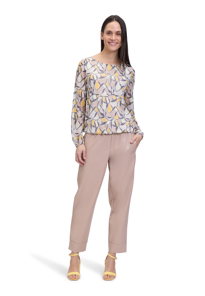 Betty & Co Damen T-Shirts Taupe/Yellow