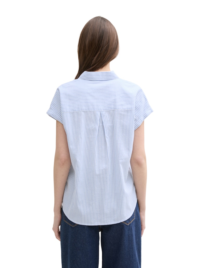 Tom Tailor denim Damen Blusen White Blue Vert