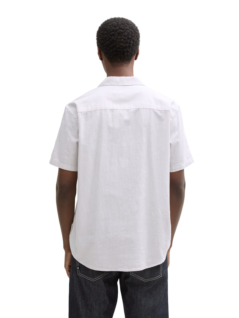 Tom Tailor denim Herren Hemden kurz Chalk Grey Whit