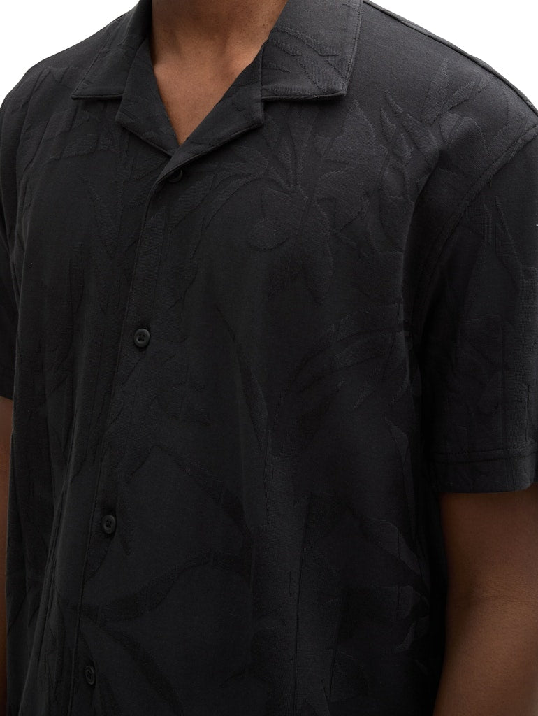 Tom Tailor denim Herren Hemden kurz Black Leaves Ja