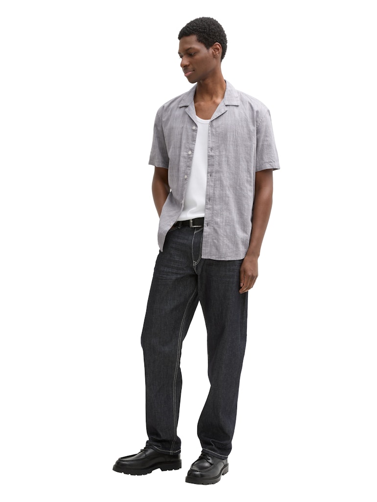 Tom Tailor denim Herren Hemden kurz Pavement Grey W