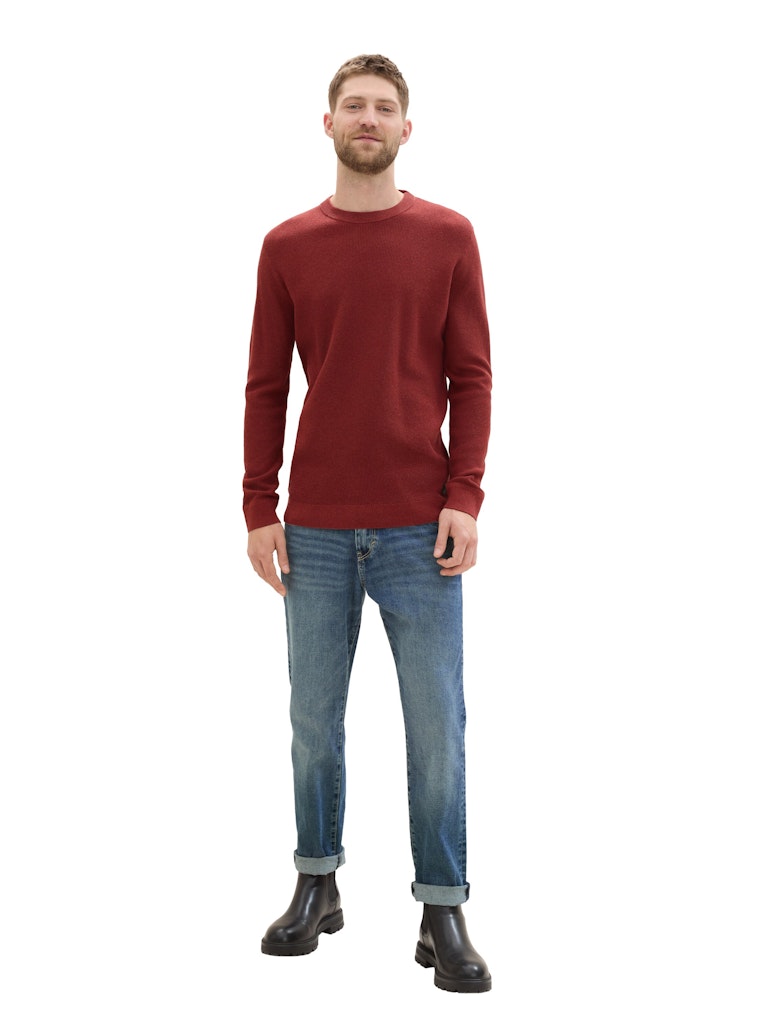 Tom Tailor Herren Pullover Burgundy Dark R
