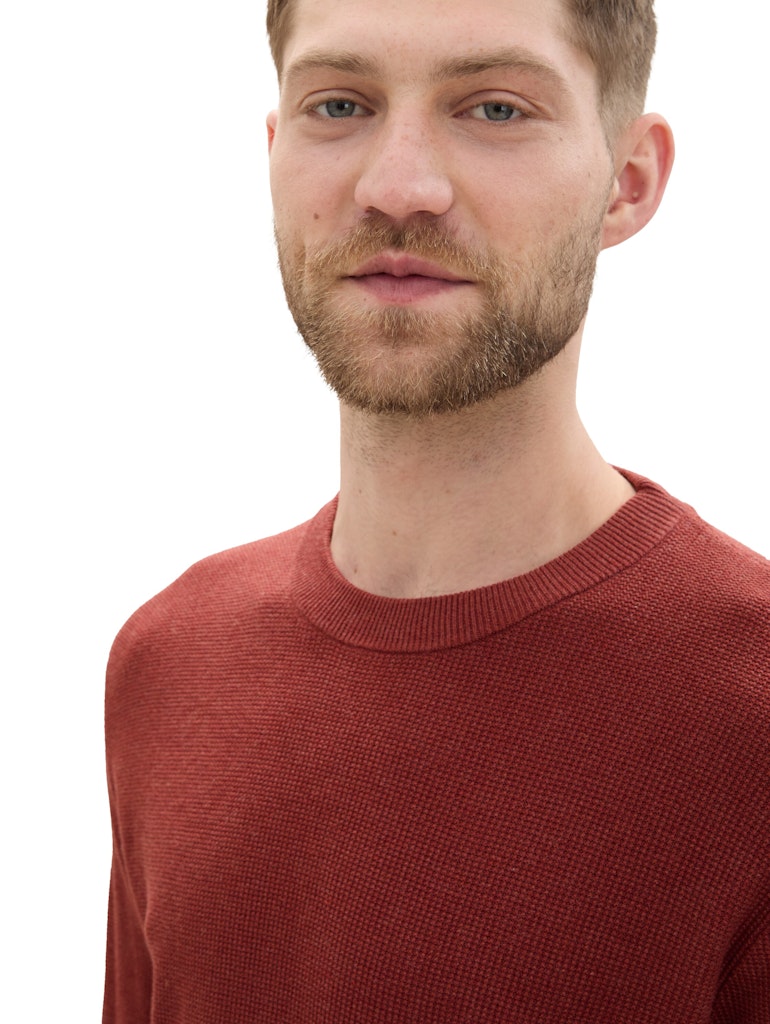 Tom Tailor Herren Pullover Burgundy Dark R