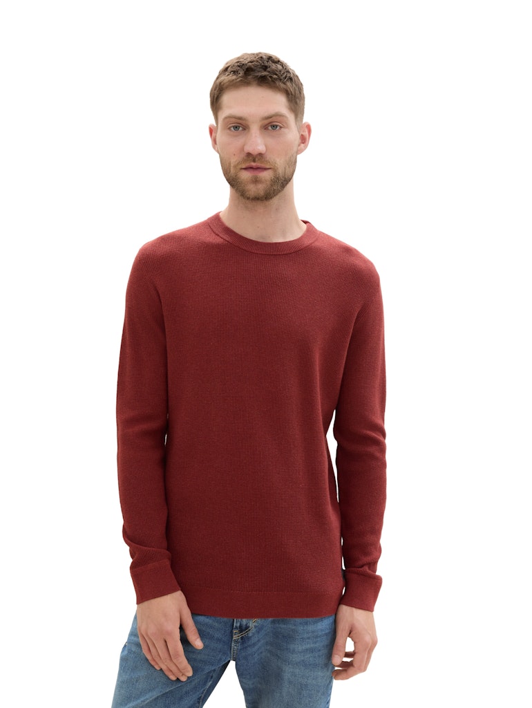 Tom Tailor Herren Pullover Burgundy Dark R