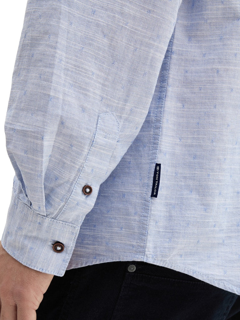 Tom Tailor Herren Hemden lang White Blue Fil