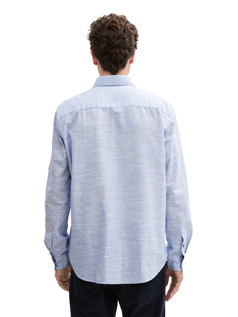 Tom Tailor Herren Hemden lang White Blue Fil