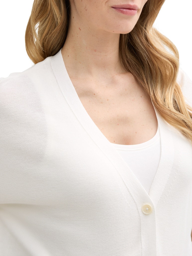 Tom Tailor Damen Strickjacken Whisper White