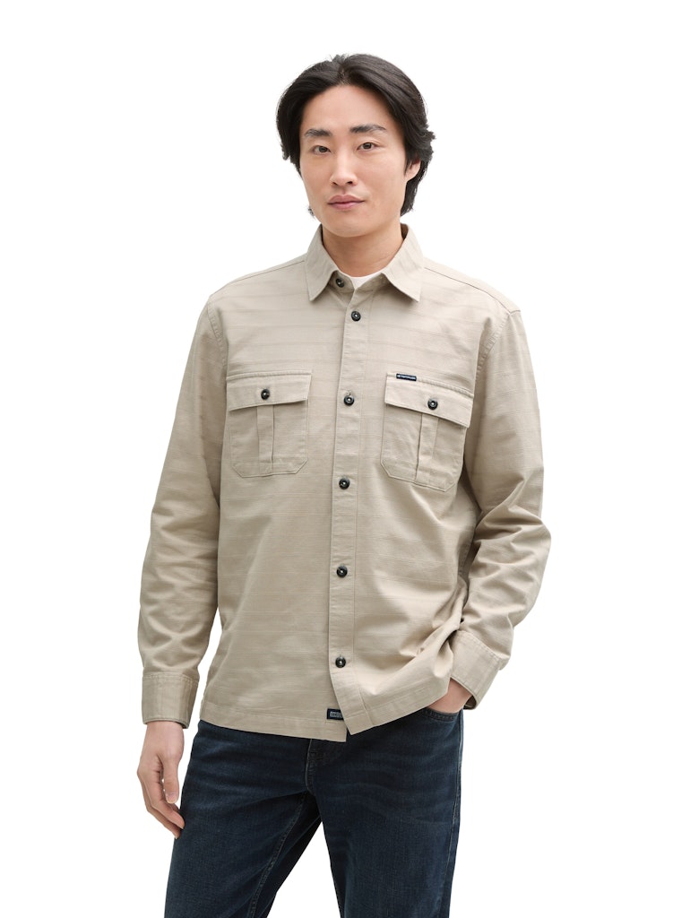 Tom Tailor Herren Hemden lang Cashew Beige
