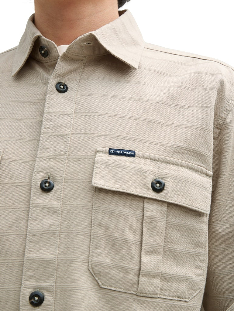 Tom Tailor Herren Hemden lang Cashew Beige