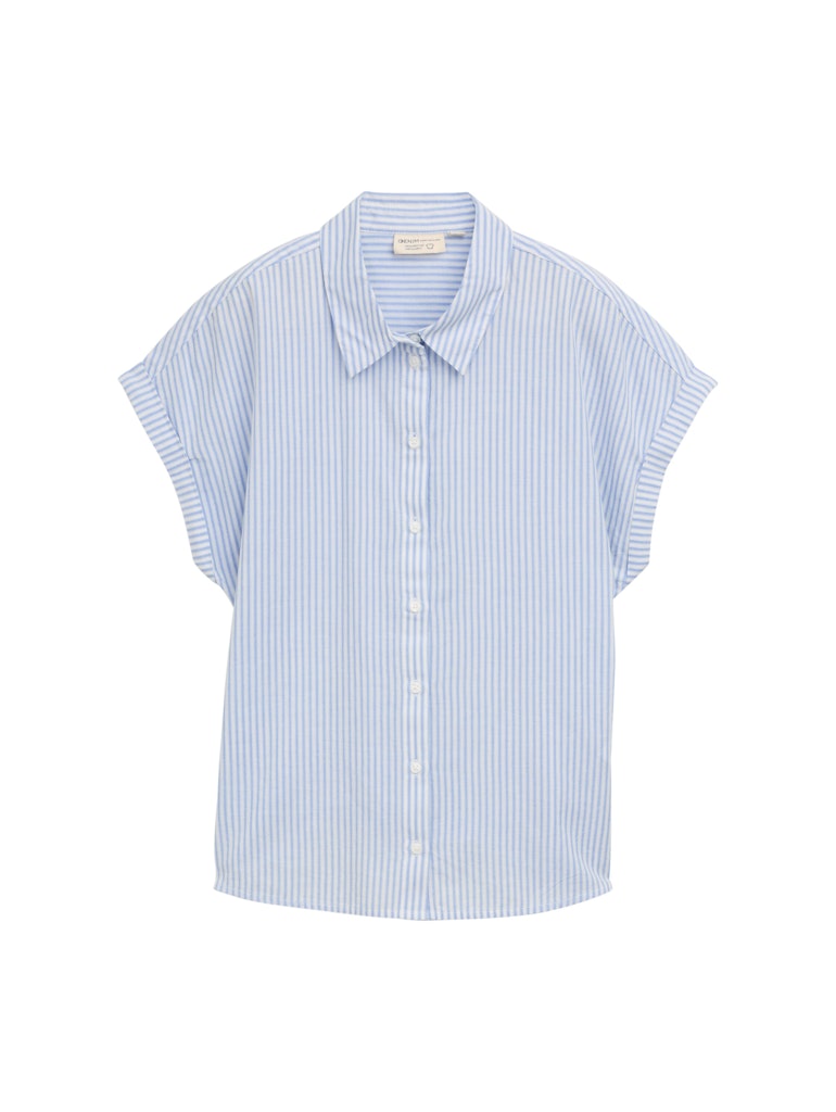 Tom Tailor denim Damen Blusen White Blue Vert