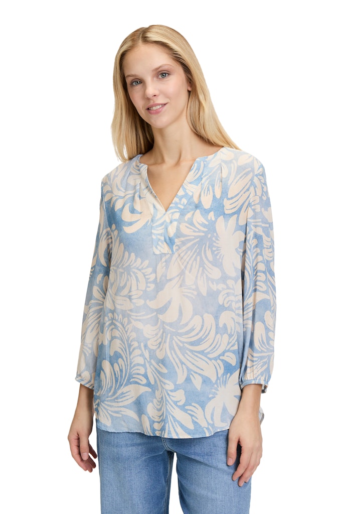 Cartoon Damen Blusen Blue/White