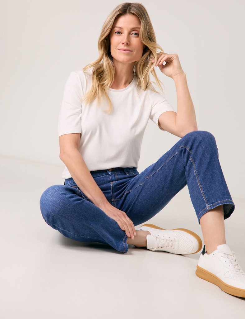Gerry Weber Damen Jeans Blau Denim Mit