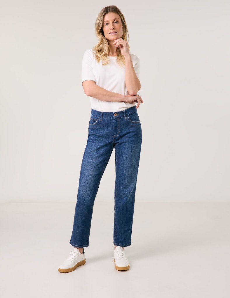 Gerry Weber Damen Jeans Blau Denim Mit