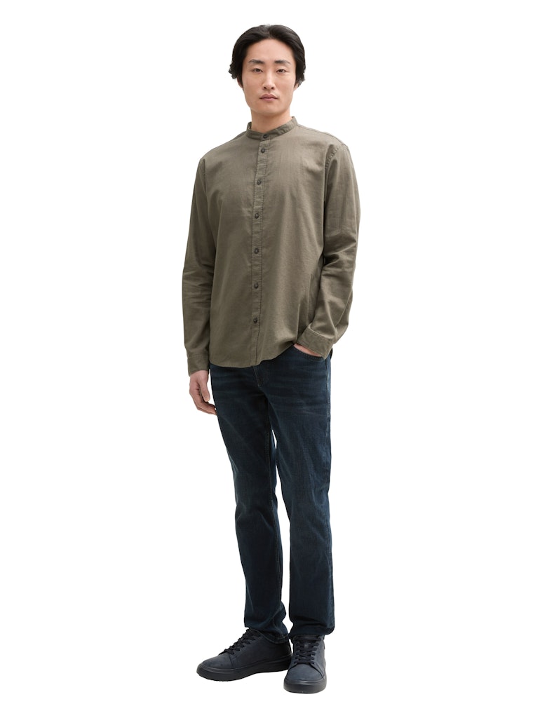 Tom Tailor Herren Hemden lang Smokey Olive Gr