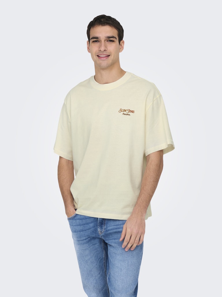 Only & Sons Herren T-Shirts kurz Antique White/A