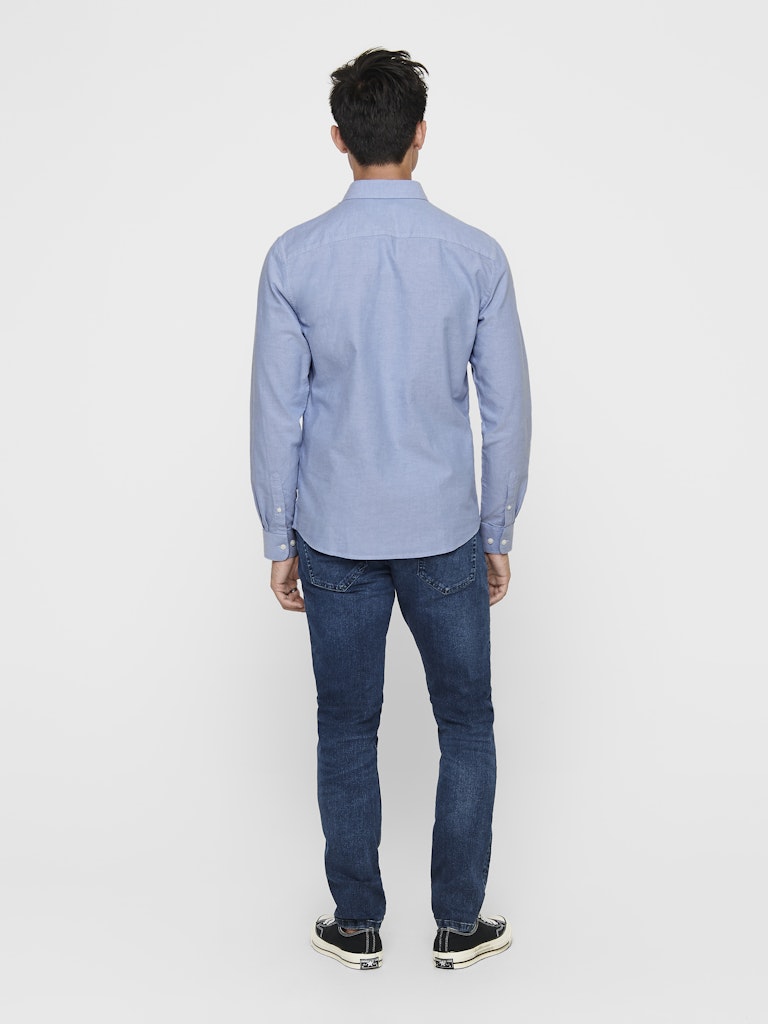 Only & Sons Herren Hemden lang Cashmere Blue