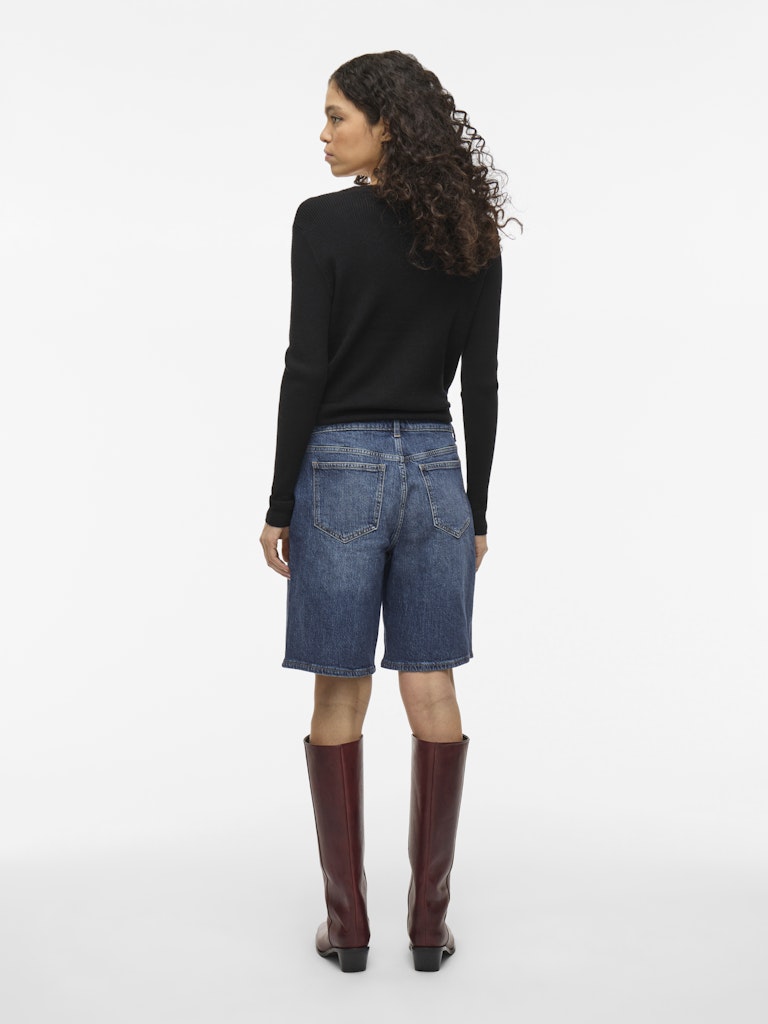 Vila Damen Shorts Medium Blue Den