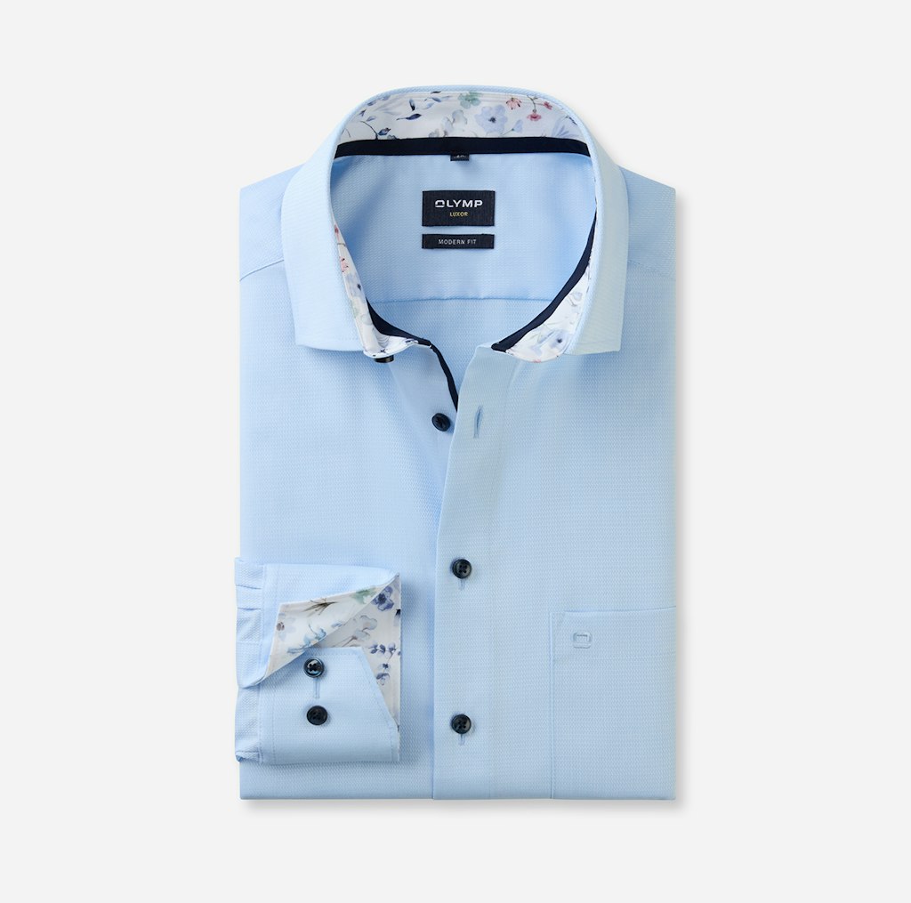 Olymp Herren Hemden lang Bleu