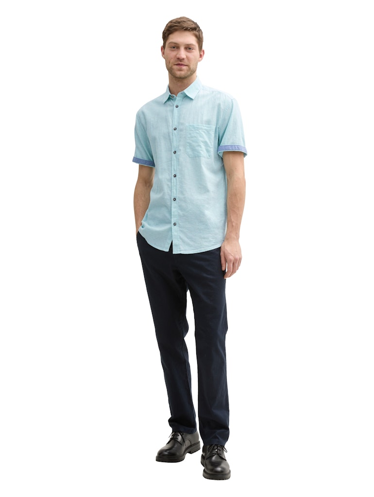 Tom Tailor Herren Hemden kurz Pastel Turquois