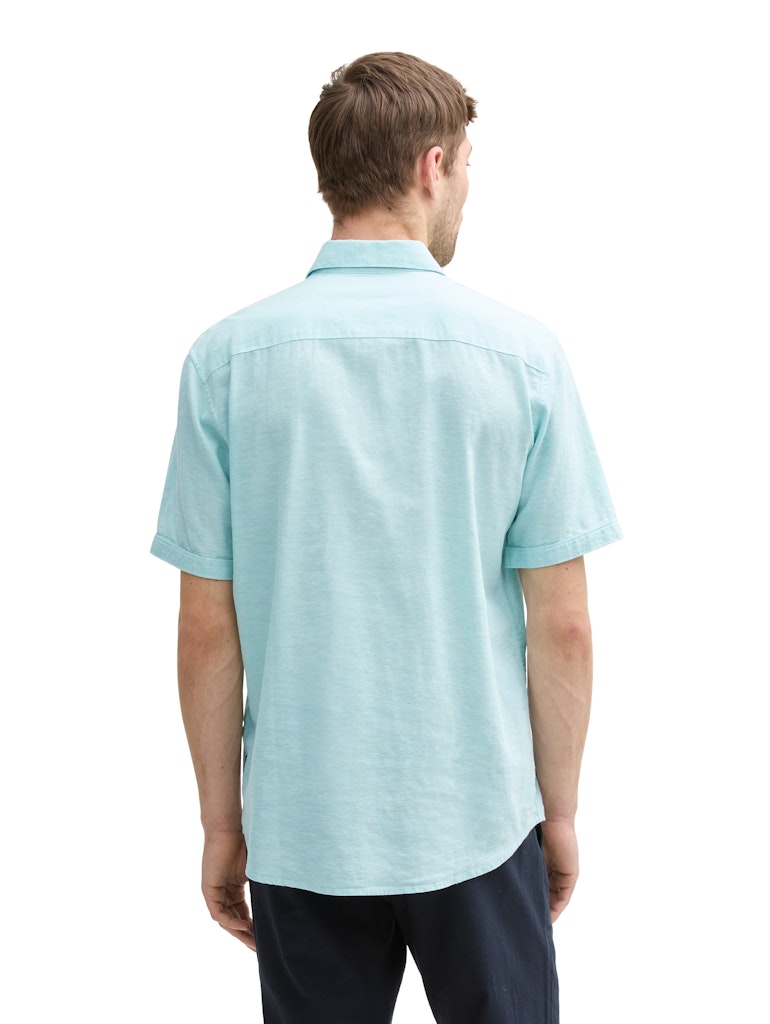 Tom Tailor Herren Hemden kurz Pastel Turquois