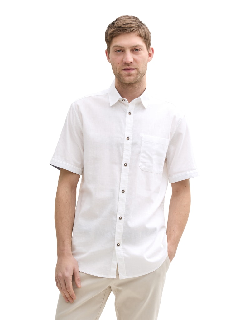 Tom Tailor Herren Hemden kurz White