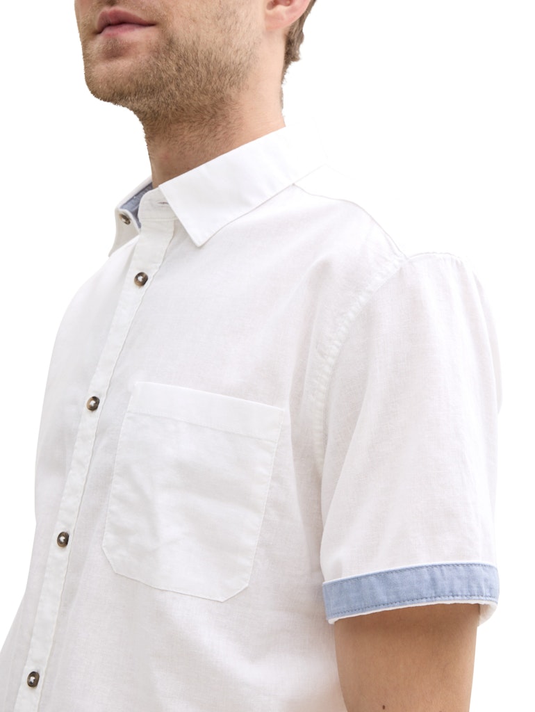 Tom Tailor Herren Hemden kurz White