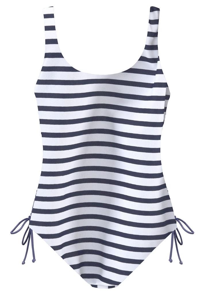 Lascana Badeanzug Navy-White S