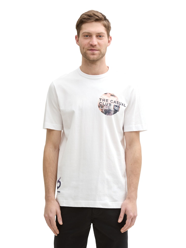 Tom Tailor Herren T-Shirts kurz White