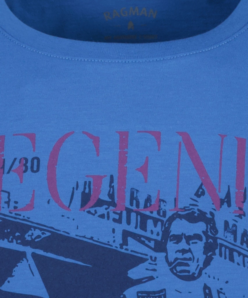 Ragman Herren T-Shirts kurz Royal Blau