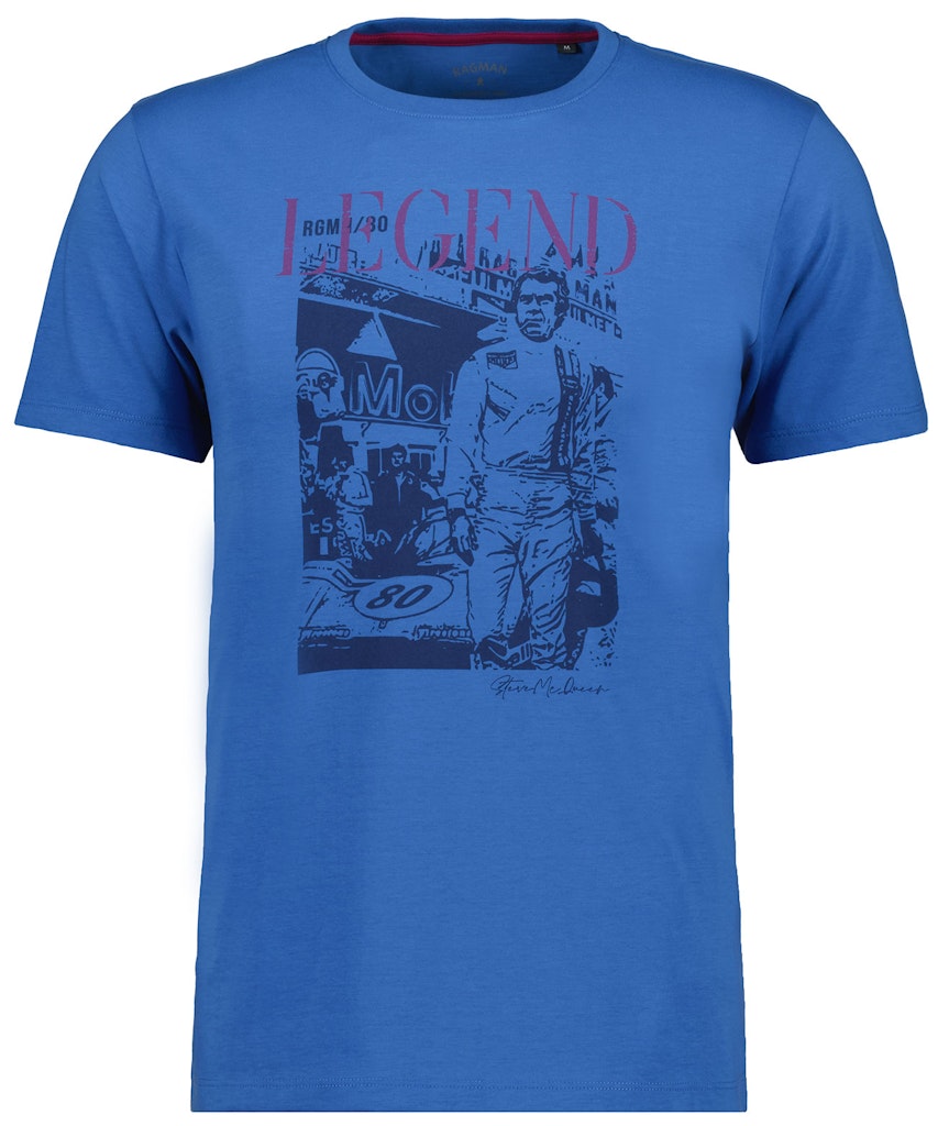 Ragman Herren T-Shirts kurz Royal Blau