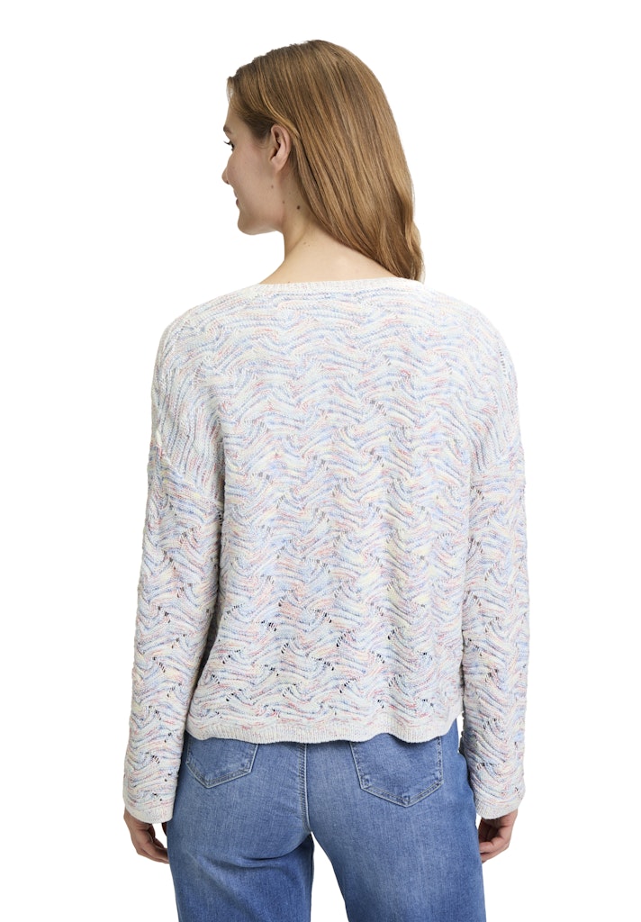 Cartoon Damen Strickjacken Blue/White