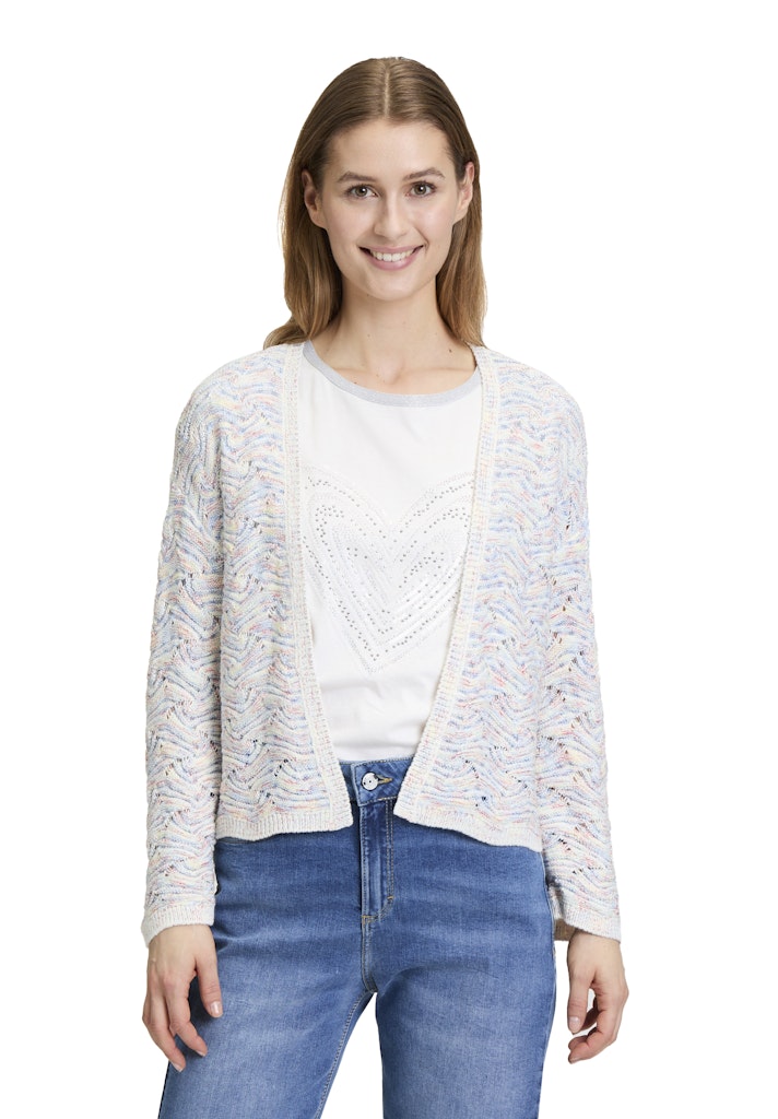 Cartoon Damen Strickjacken Blue/White