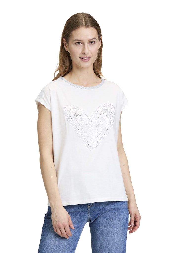 Cartoon Damen T-Shirts Patch Cream/Sil