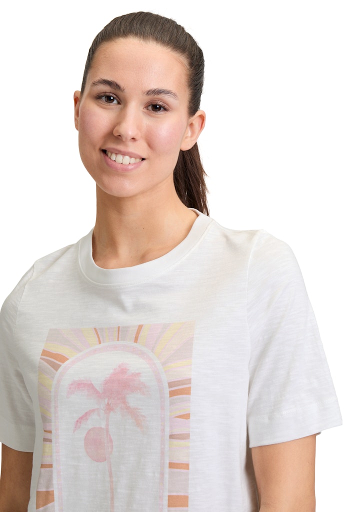 Cartoon Damen T-Shirts Patch Cream/Pin
