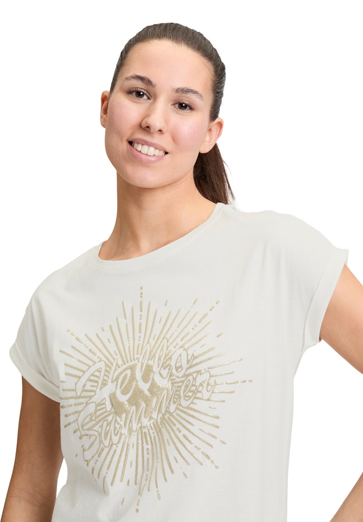 Cartoon Damen T-Shirts Patch Cream/Gol