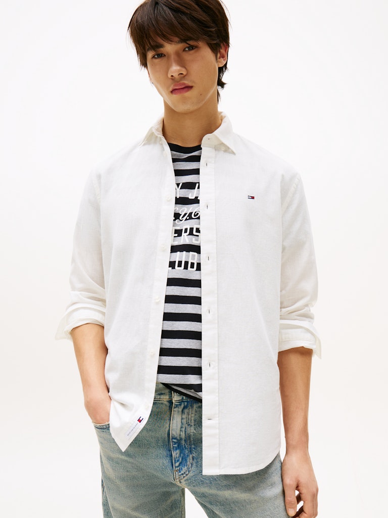Tommy Jeans Herren T-Shirts lang Ybl White