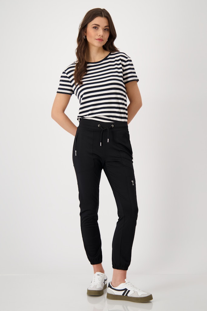 Monari Damen Hosen Schwarz