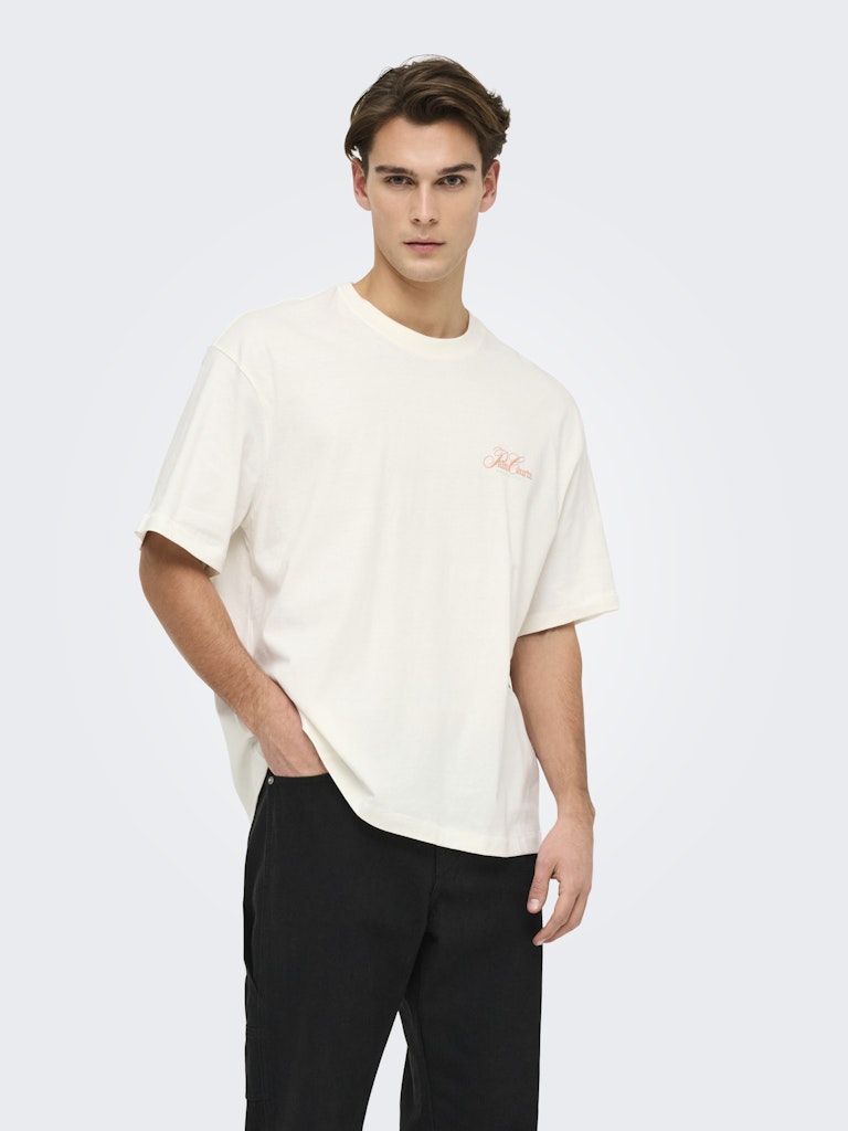 Only & Sons Herren T-Shirts kurz Cloud Dancer/Cl