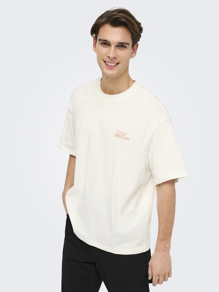 Only & Sons Herren T-Shirts kurz Cloud Dancer/Cl