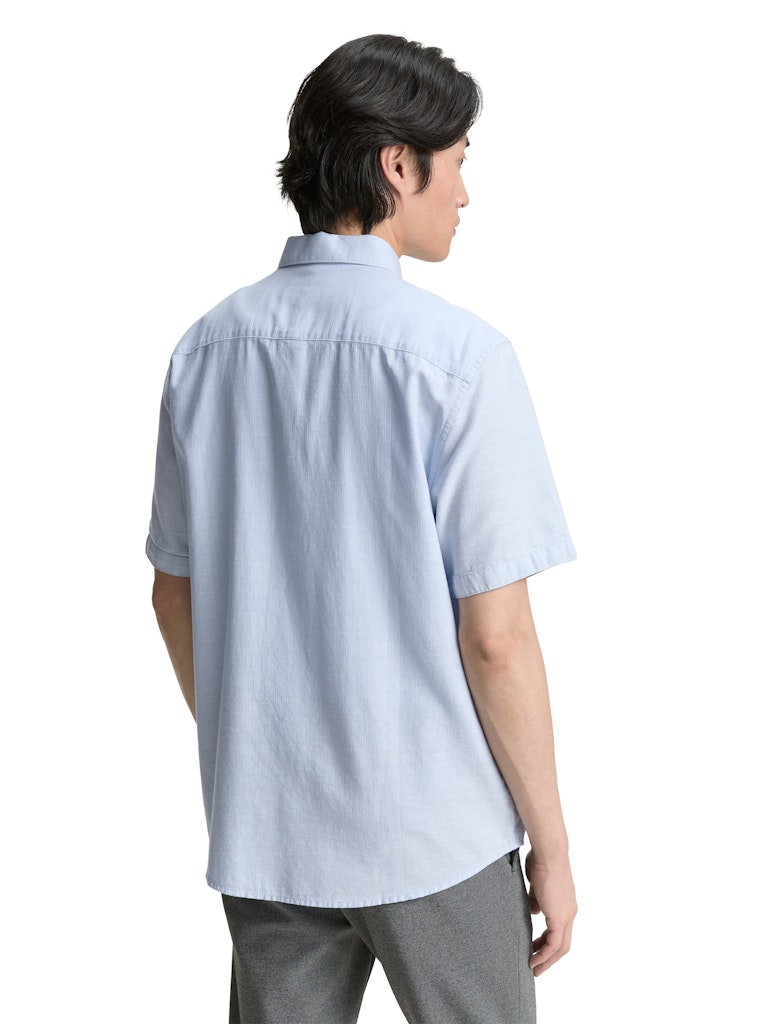 Tom Tailor Herren Hemden kurz Powder Blue Zig