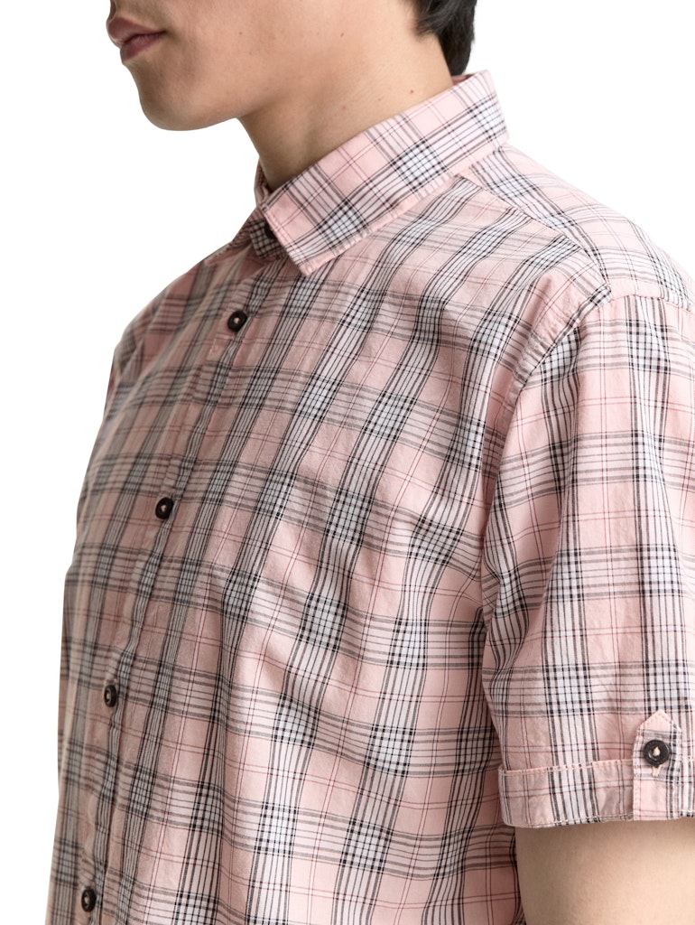 Tom Tailor Herren Hemden kurz Blush Pink Navy