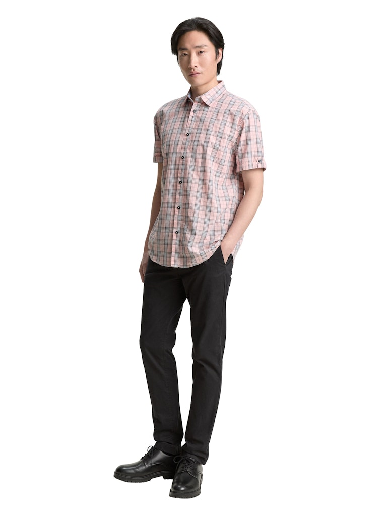 Tom Tailor Herren Hemden kurz Blush Pink Navy