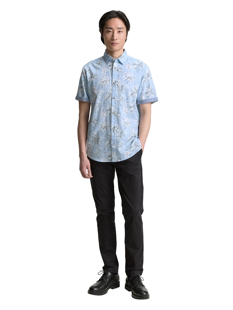 Tom Tailor Herren Hemden kurz Powder Blue Str