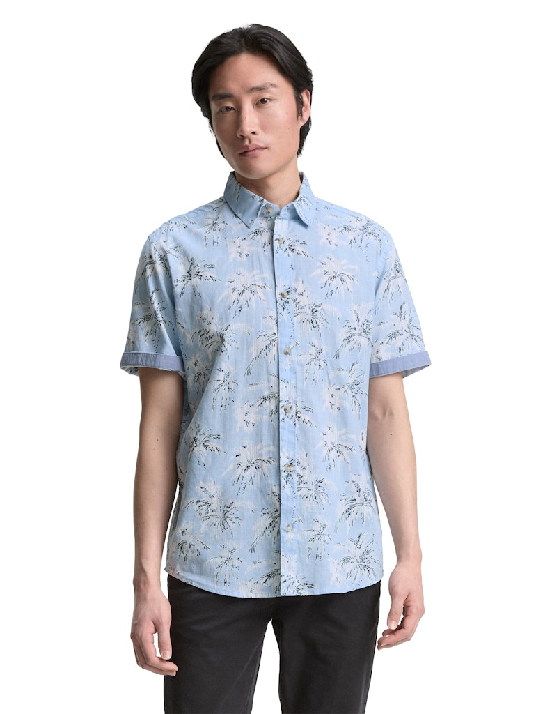Tom Tailor Herren Hemden kurz Powder Blue Str