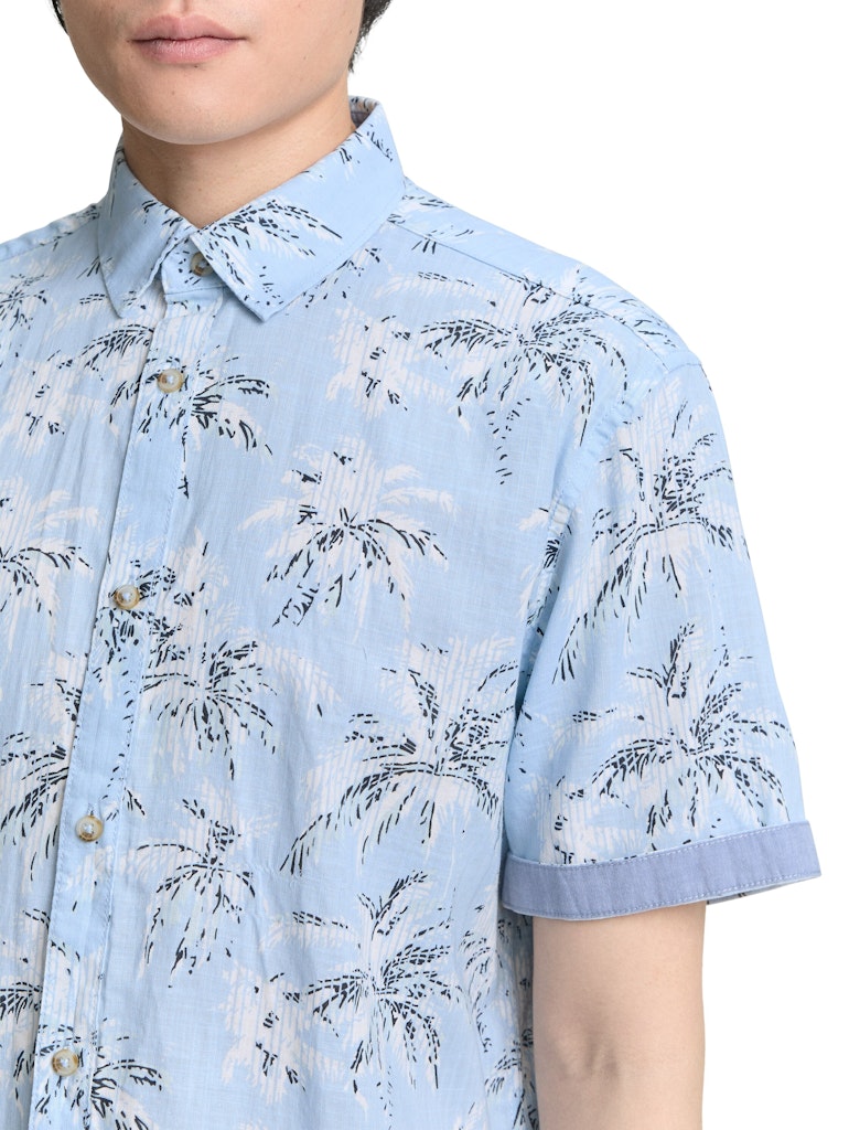 Tom Tailor Herren Hemden kurz Powder Blue Str