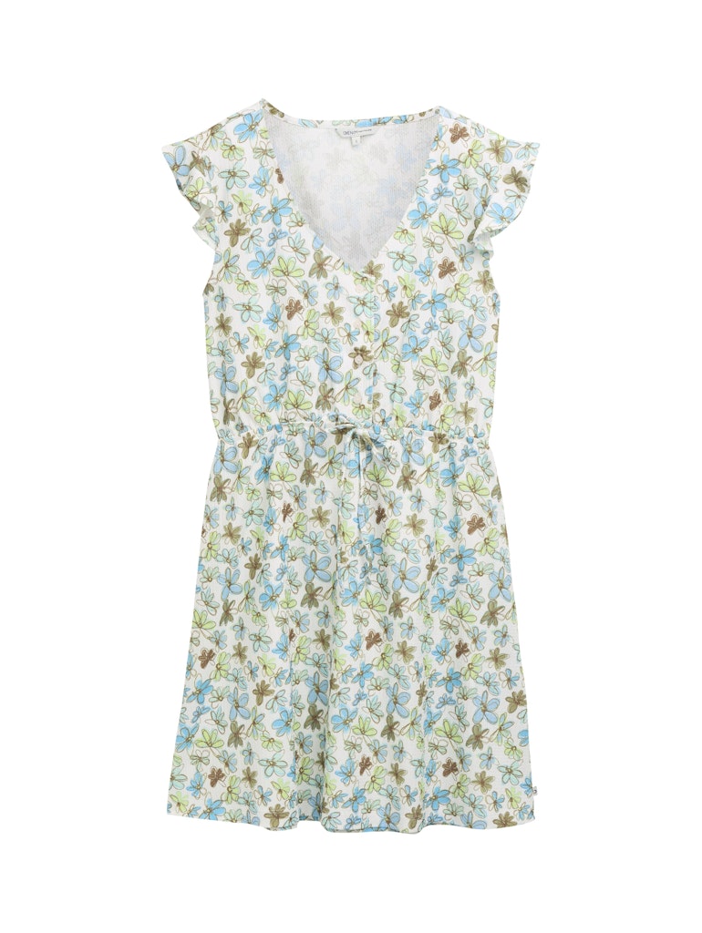 Tom Tailor denim Damen Kleider White Green Blu