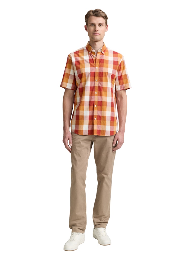 Tom Tailor Herren Hemden kurz Red Big Check